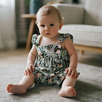 ​​Strappy Floral Baby Romper